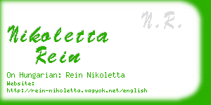nikoletta rein business card